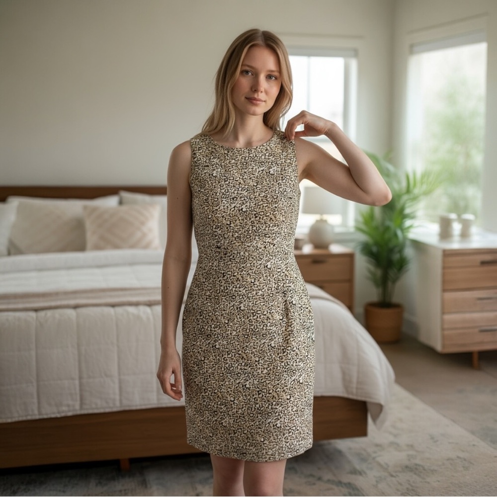 J Crew NWOT Animal Print Sheath Dress